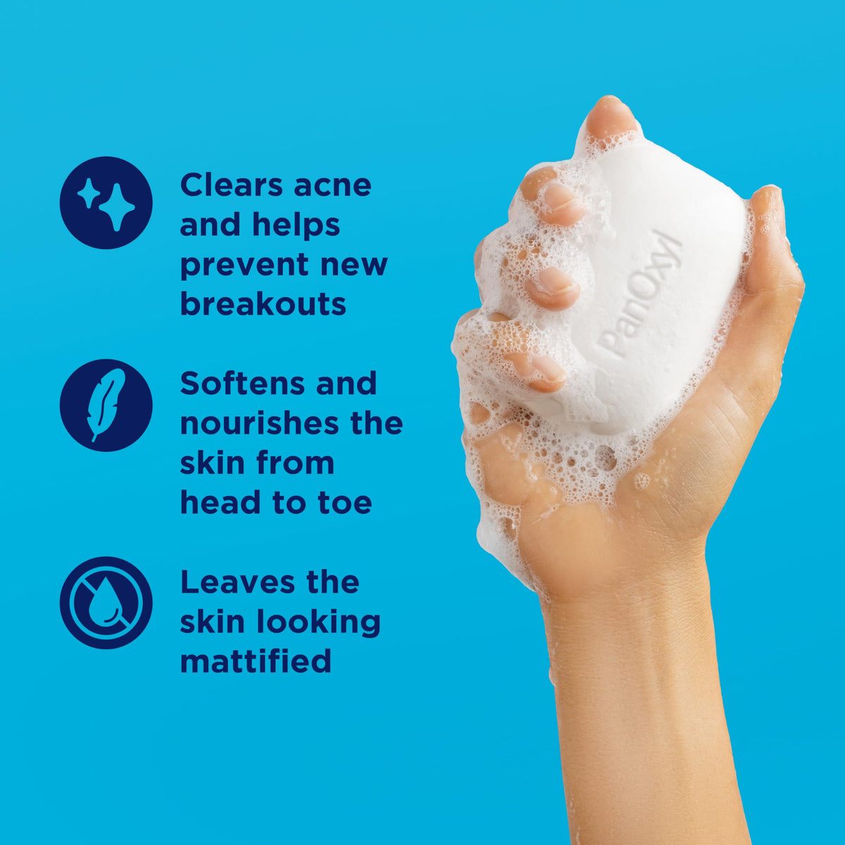 PanOxyl Acne Cleansing Bar packaging with ingredients