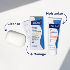 PanOxyl Acne Cleansing Bar with a clean skin look