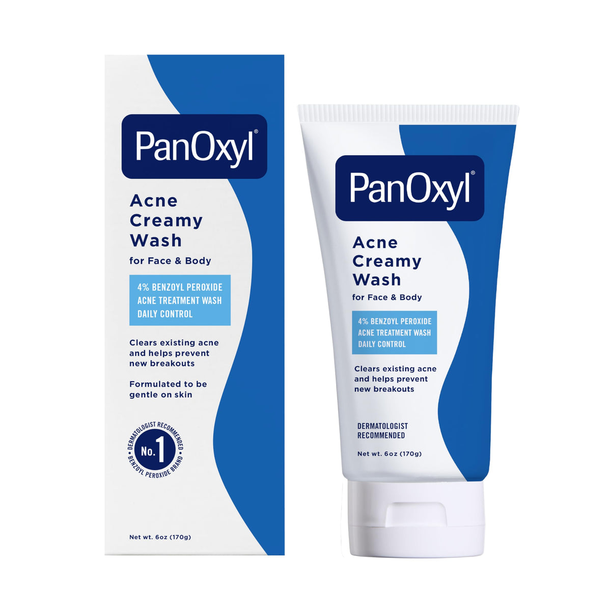 PanOxyl Antimicrobial Acne Creamy Wash 4% Benzoyl Peroxide front view