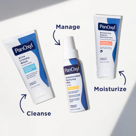 PanOxyl Antimicrobial Purifying Mist on vanity