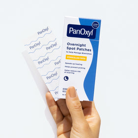 PanOxyl PM Overnight Spot Patches applied on skin