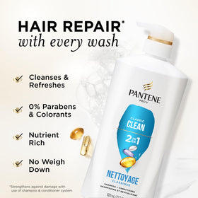 Pantene 2-in-1 Shampoo & Conditioner Classic Clean 27.7 Oz back view