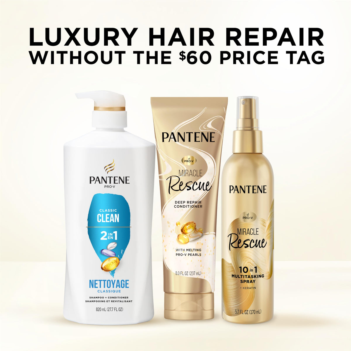 Pantene 2-in-1 Shampoo & Conditioner Classic Clean with water splash