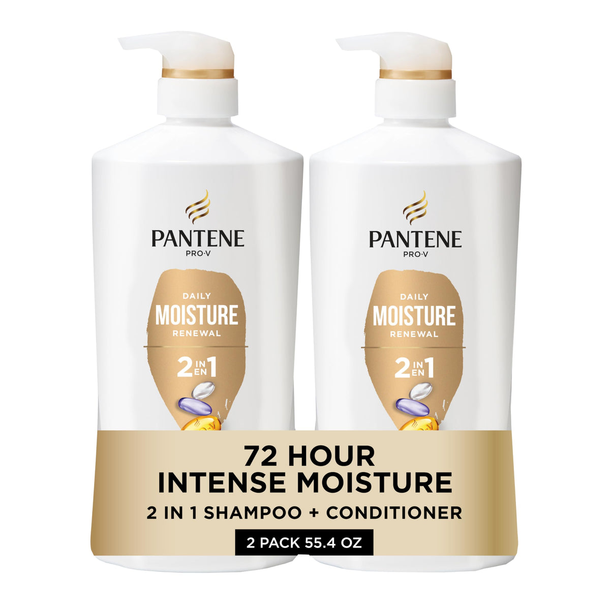 Pantene 2-in-1 Shampoo & Conditioner Daily Moisture Renewal front view