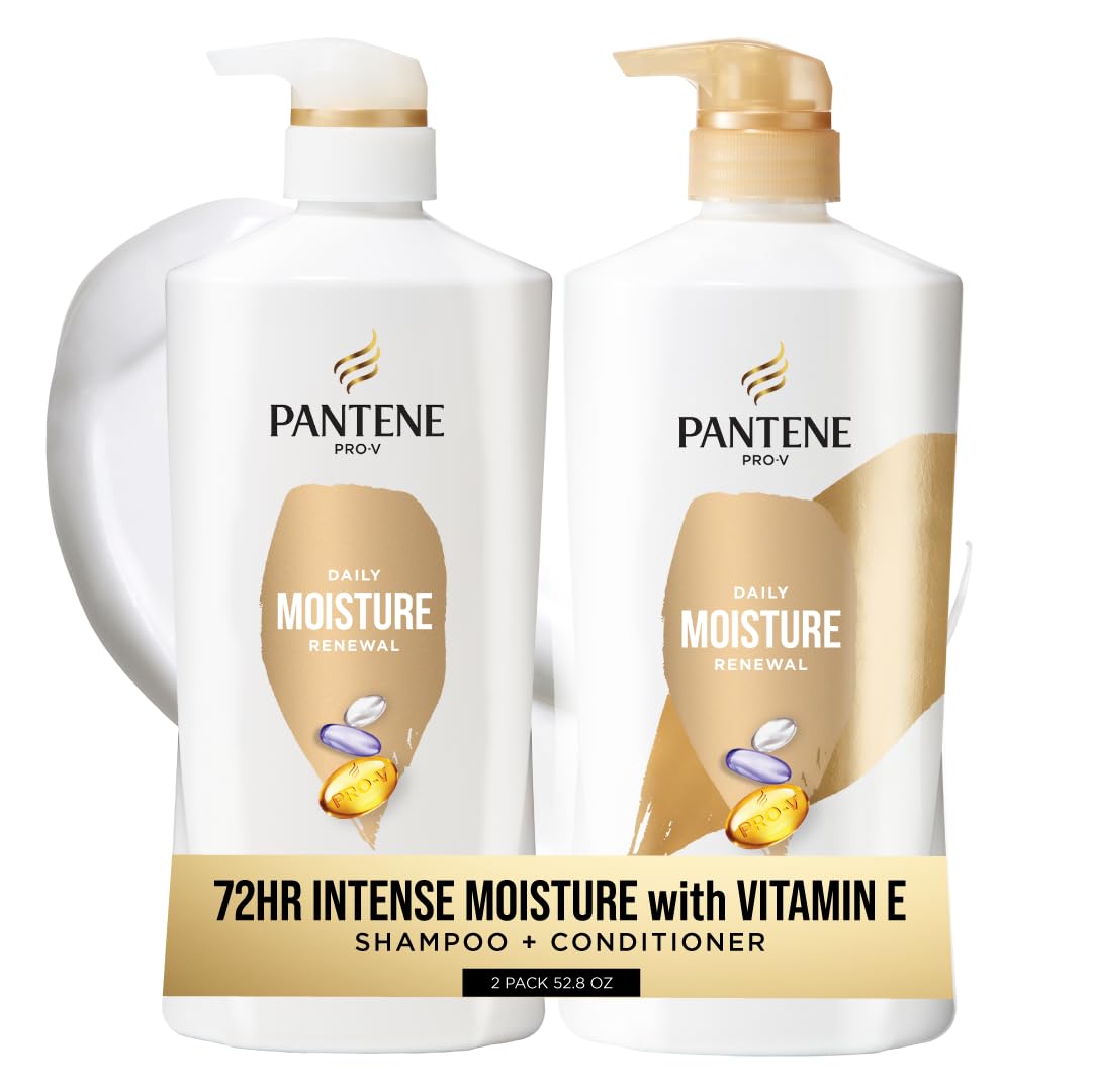 Pantene Daily Moisture Renewal Shampoo and Conditioner front view