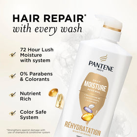 Pantene Daily Moisture Renewal Shampoo bottle close-up