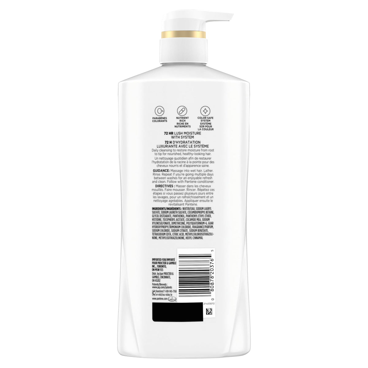 Pantene Daily Moisture Renewal Shampoo pouring into hand