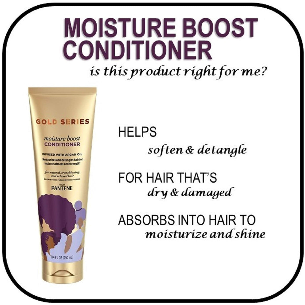 Pantene Gold Series Conditioner bottle 8.4 fl oz