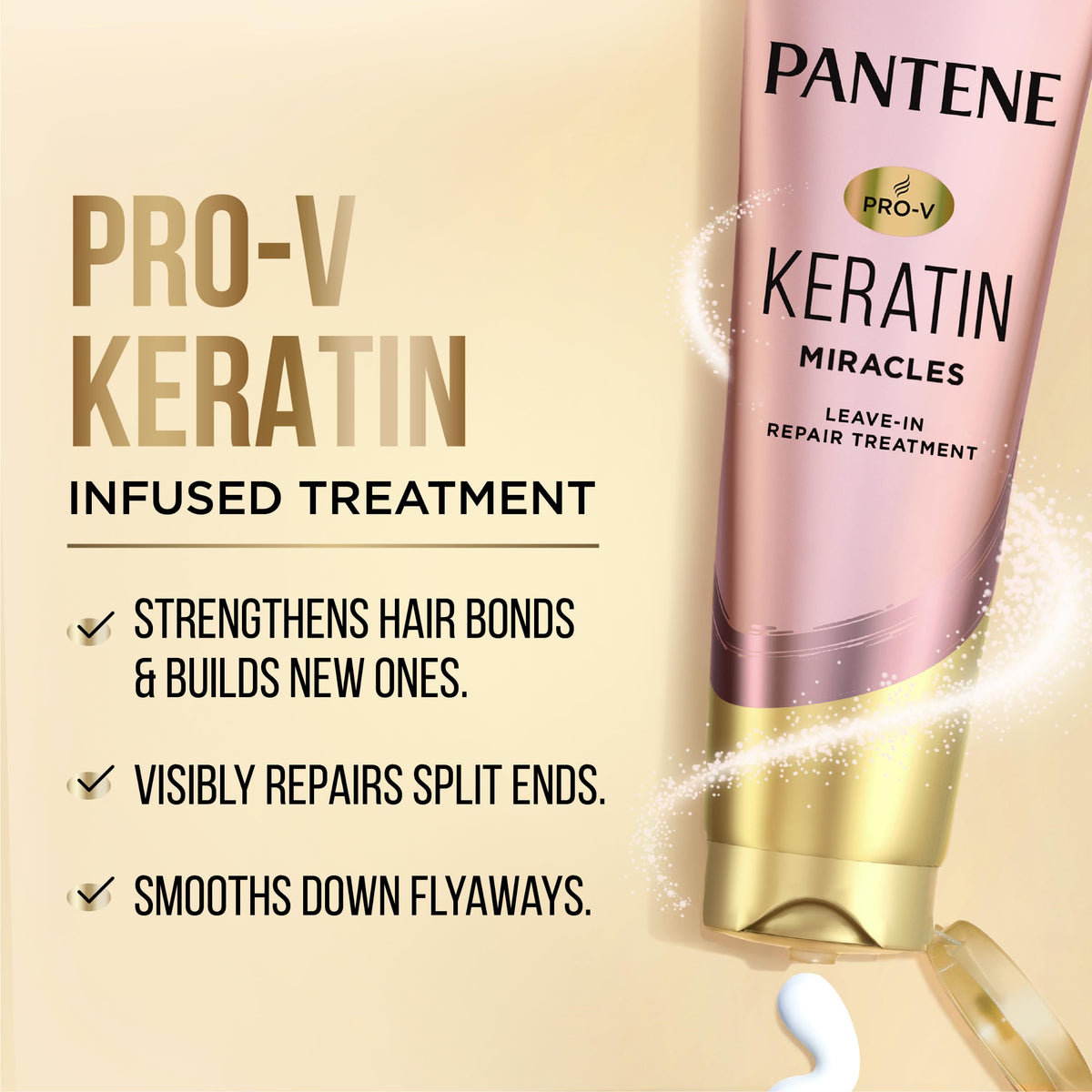 Pantene Keratin Leave-In Conditioner bottle with Argan Oil