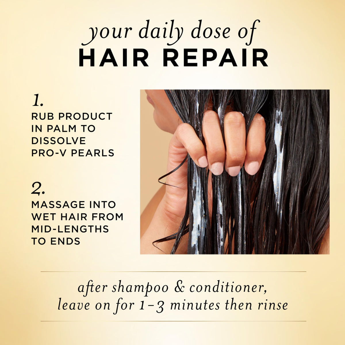 Pantene Miracle Rescue Deep Conditioner application on hair