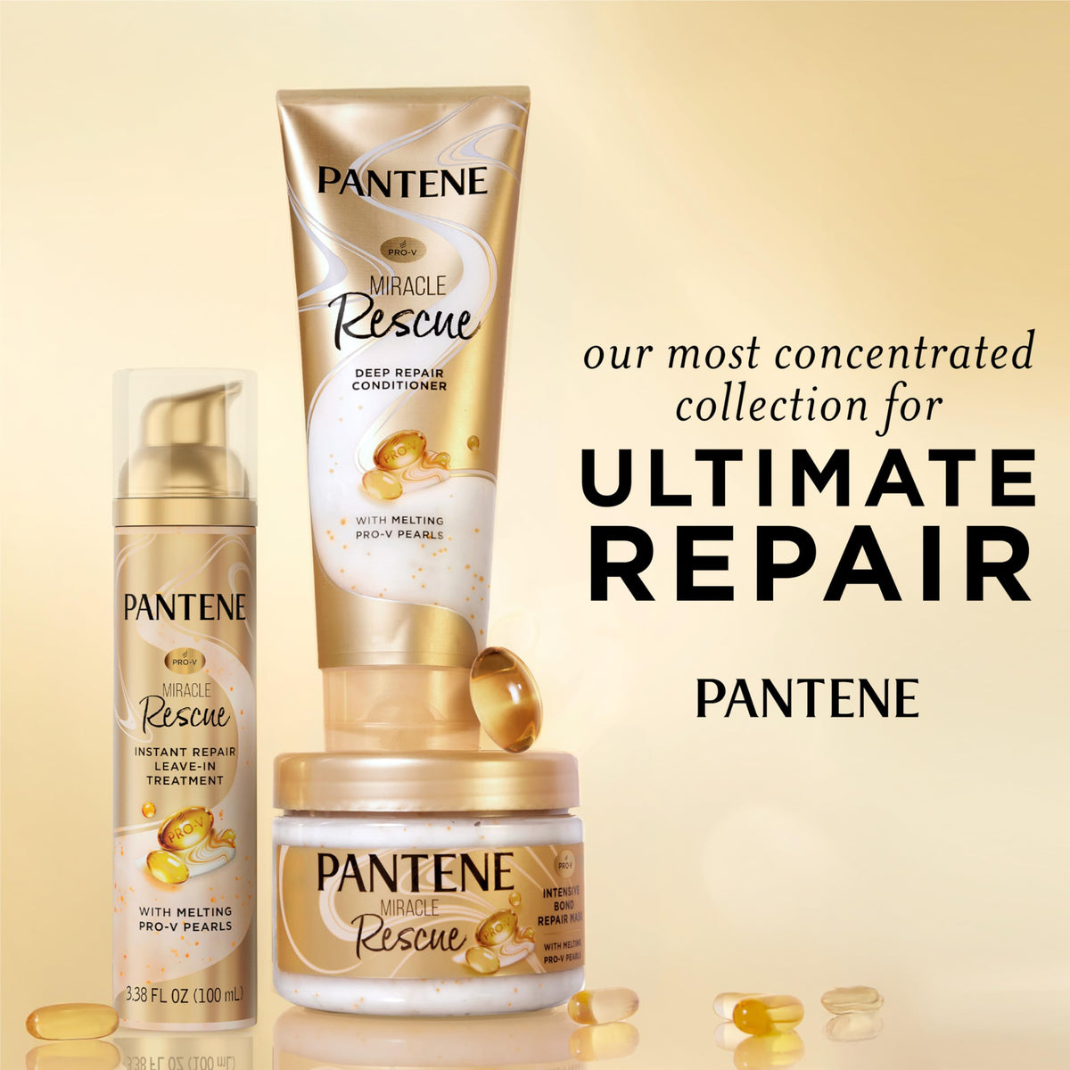 Pantene Miracle Rescue Deep Conditioner in hand