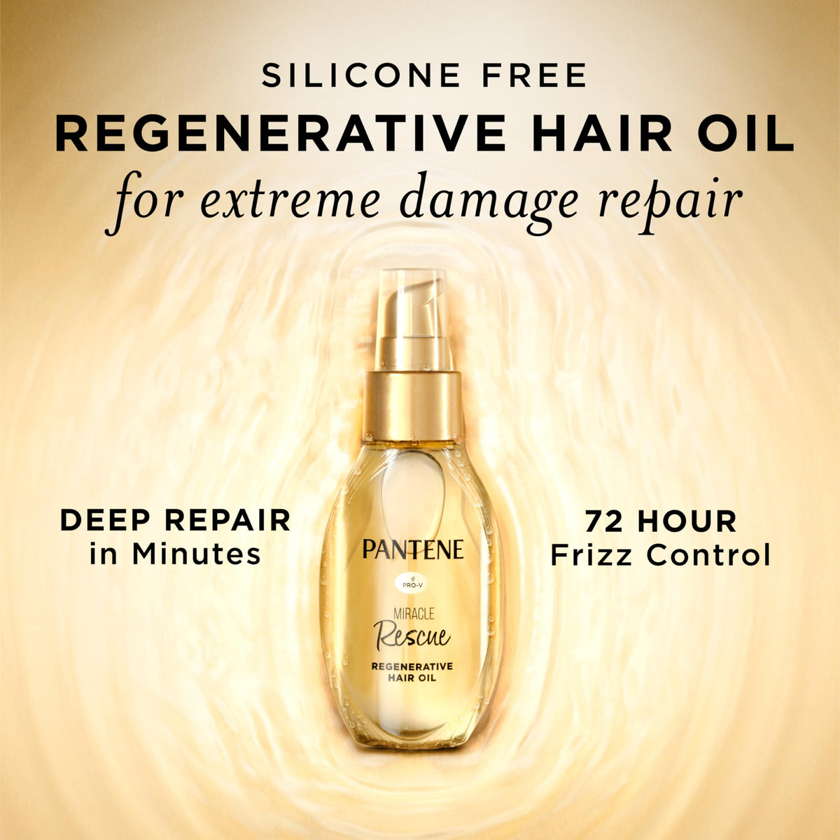 Pantene Miracle Rescue Hair Oil bottle with cap