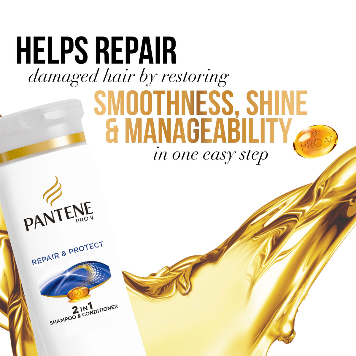 Pantene Pro-V 2 in 1 Shampoo & Conditioner in bathroom setting