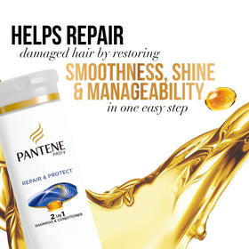 Pantene Pro-V 2 in 1 Shampoo & Conditioner in bathroom setting