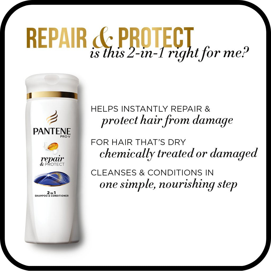 Pantene Pro-V Repair & Protect 2 in 1 Shampoo & Conditioner back view