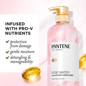 Pantene Rose Water Conditioner 30 oz back view showing ingredients