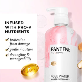 Pantene Rose Water Shampoo bottle with pump