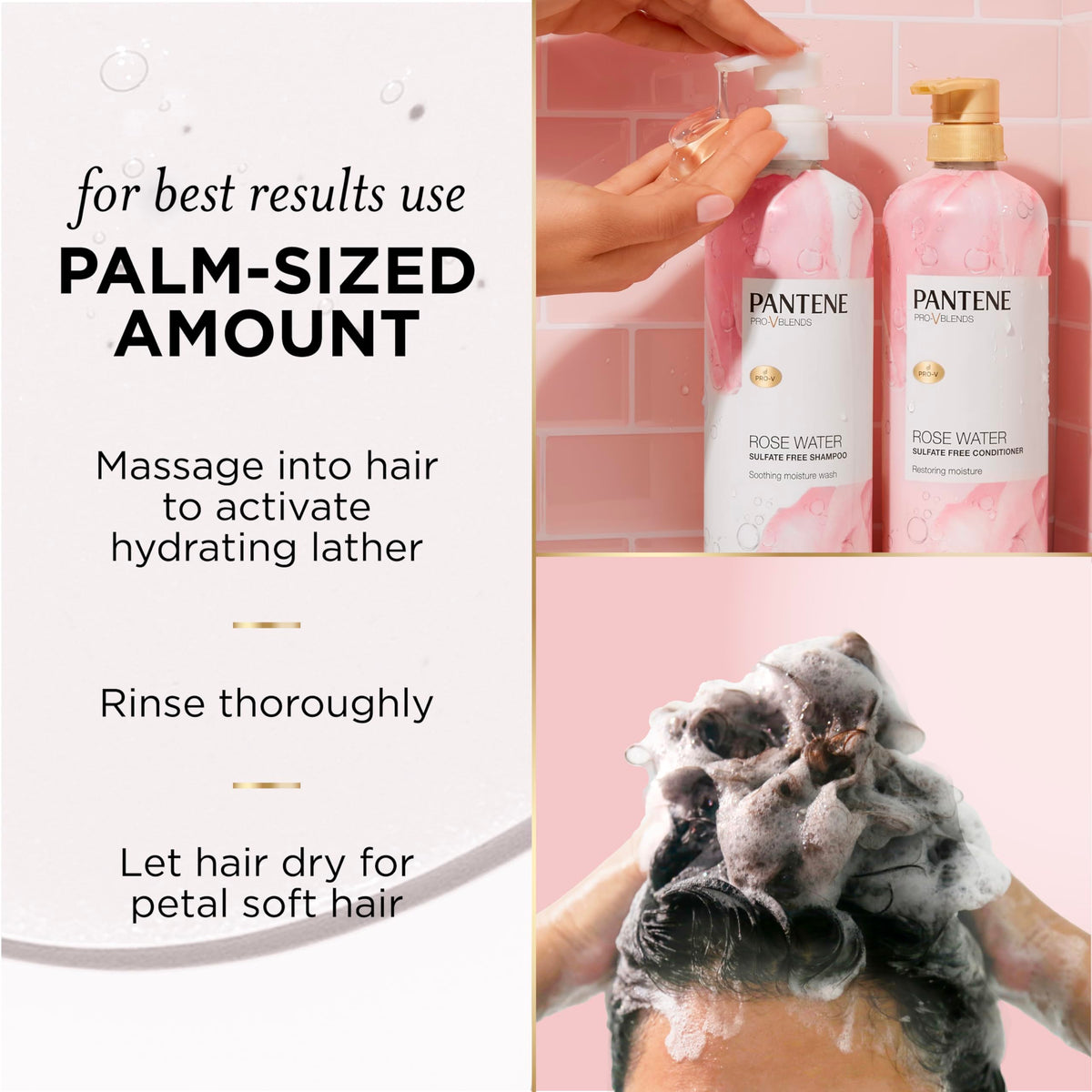 Pantene Rose Water Shampoo in a hair care routine
