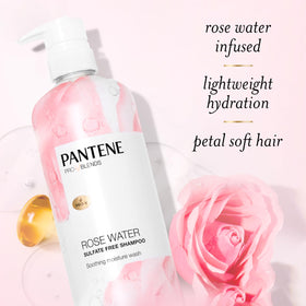 Pantene Rose Water Shampoo lifestyle scene in bathroom