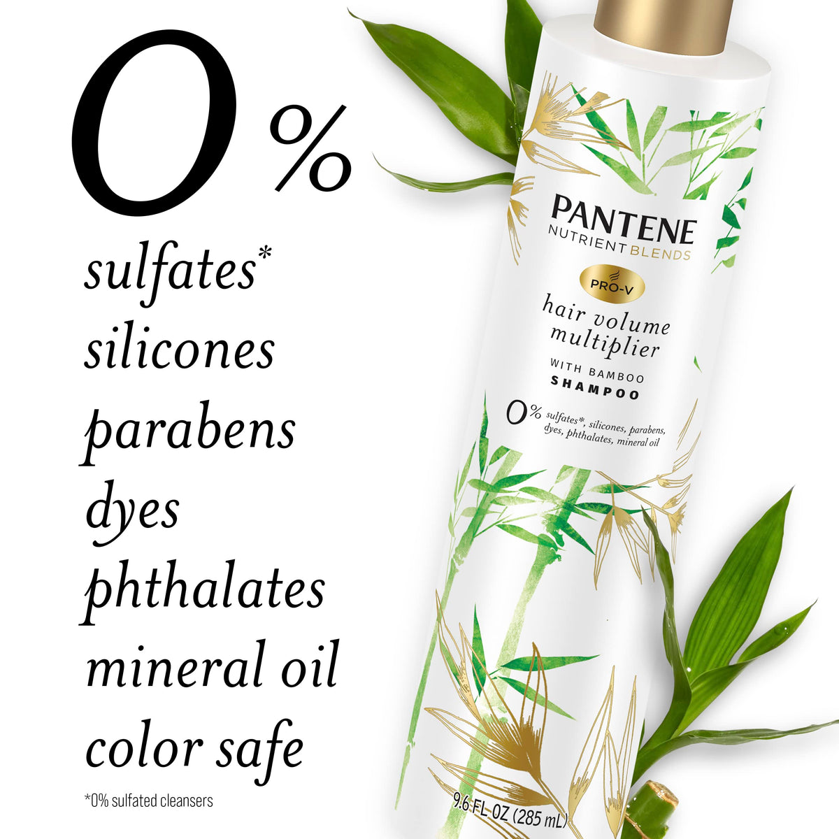 Pantene Sulfate Free Shampoo 9.6 oz with bamboo extract