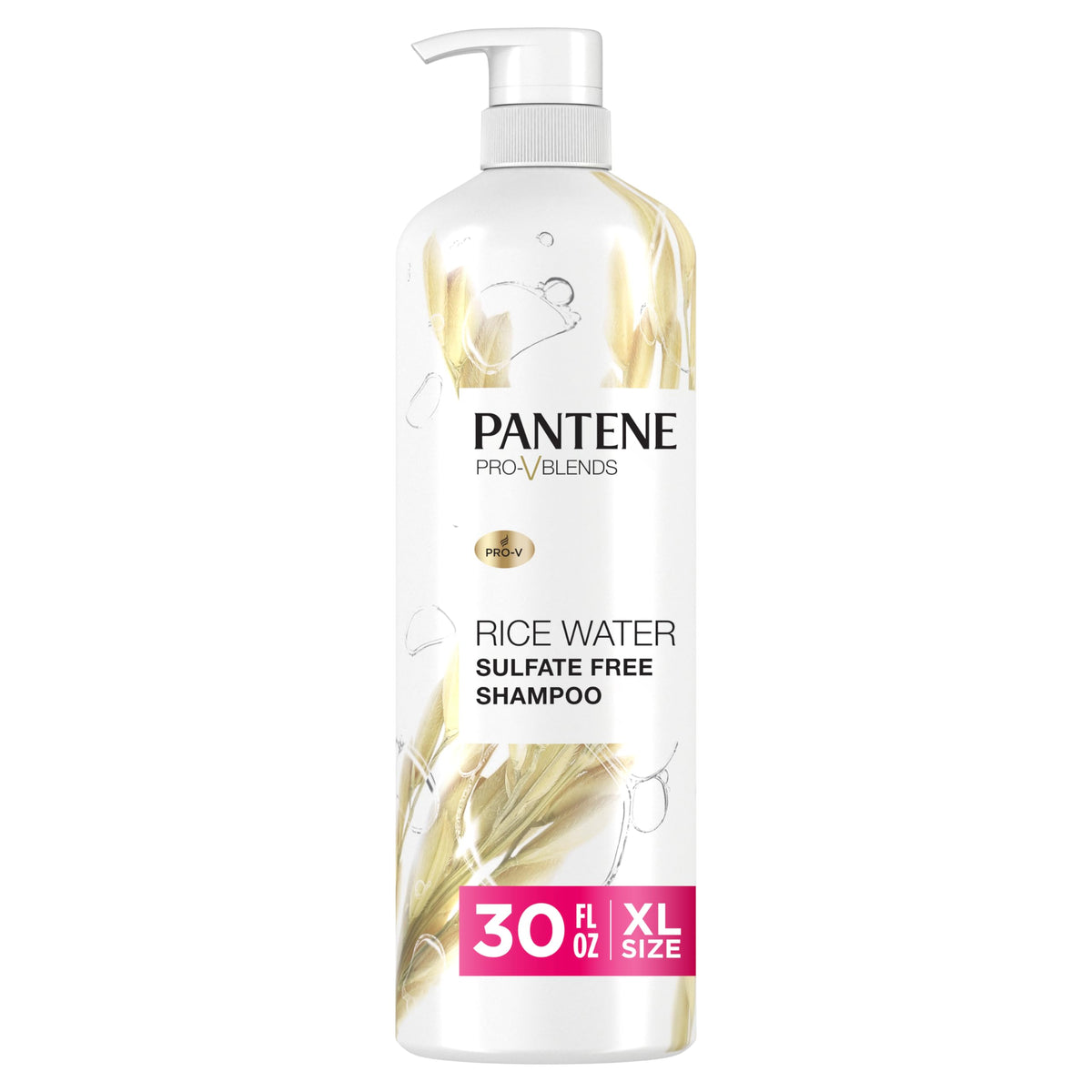 Pantene Sulfate Free Shampoo with Rice Water 30 oz front view