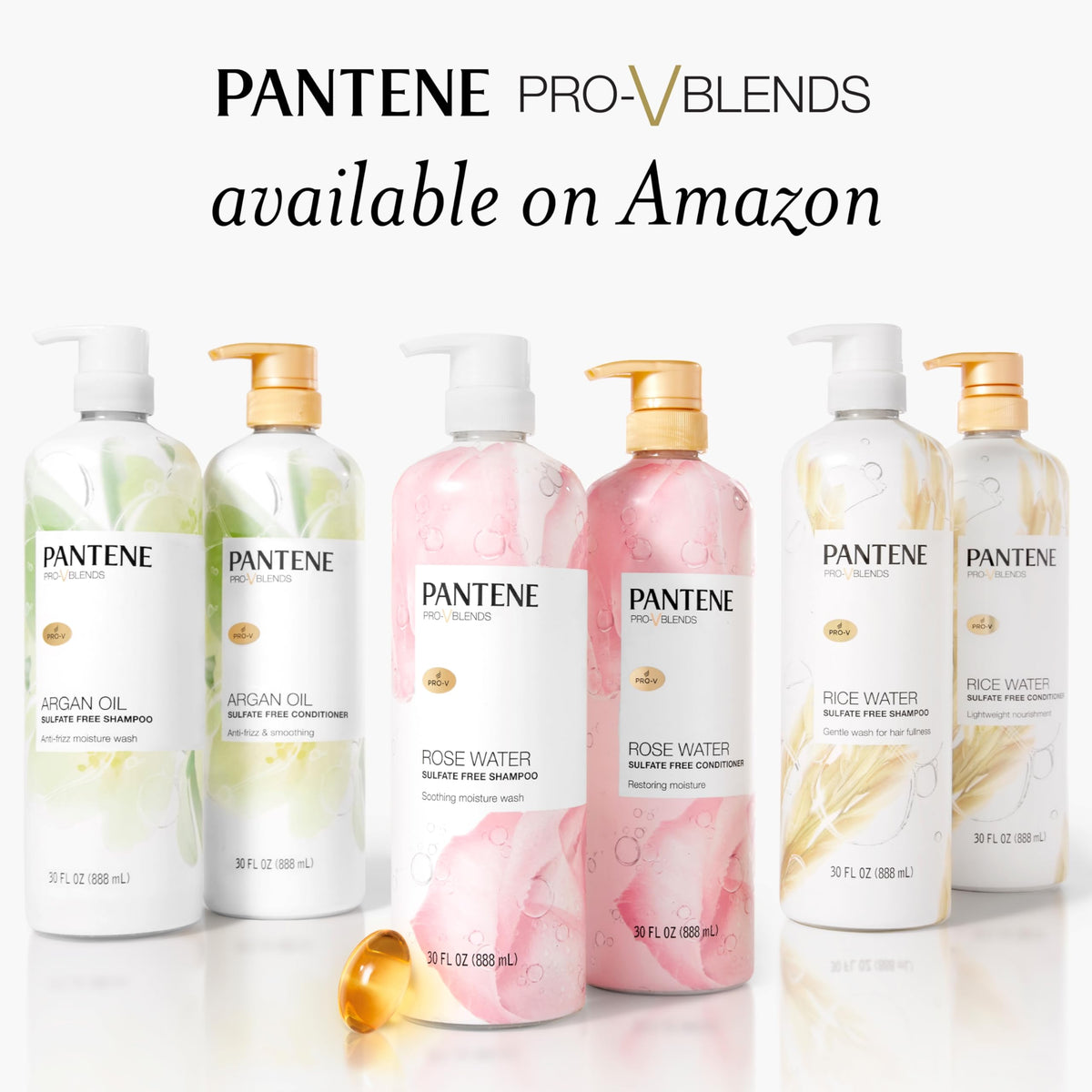 Pantene Sulfate Free Shampoo with Rice Water 30 oz lathering in hand