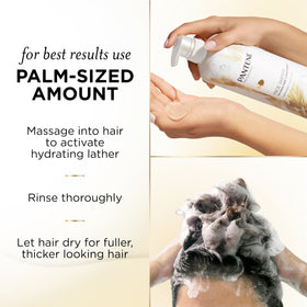 Pantene Sulfate Free Shampoo with Rice Water 30 oz on bathroom shelf