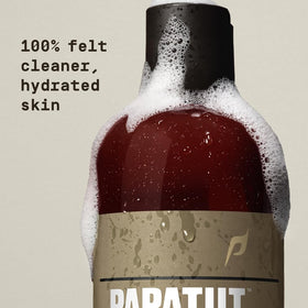 PAPATUI body wash showing texture on hand