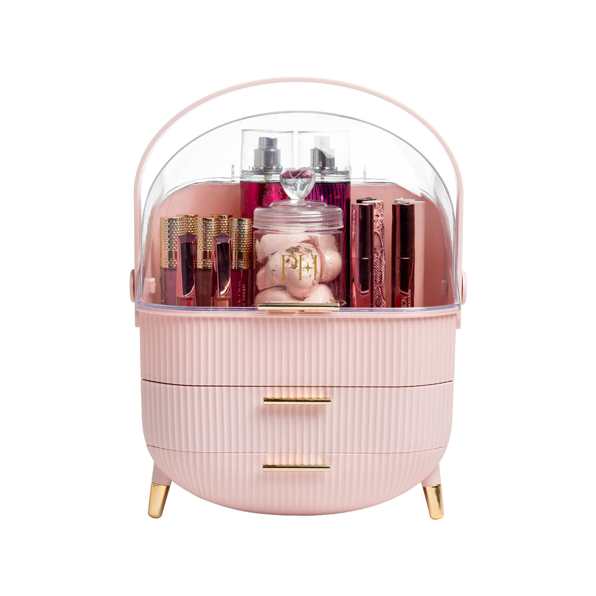 Paris Hilton Makeup Storage Organizer front view in pink