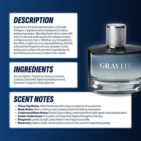 Particle Gravité Cologne Spray bottle with citrus fruits