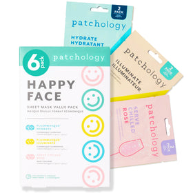 Patchology Face Mask Variety Pack front view with 6 masks
