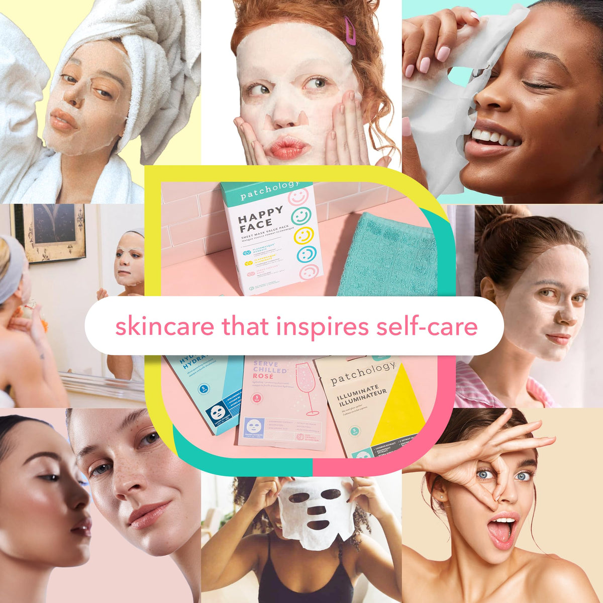 Patchology face mask variety pack with packaging details