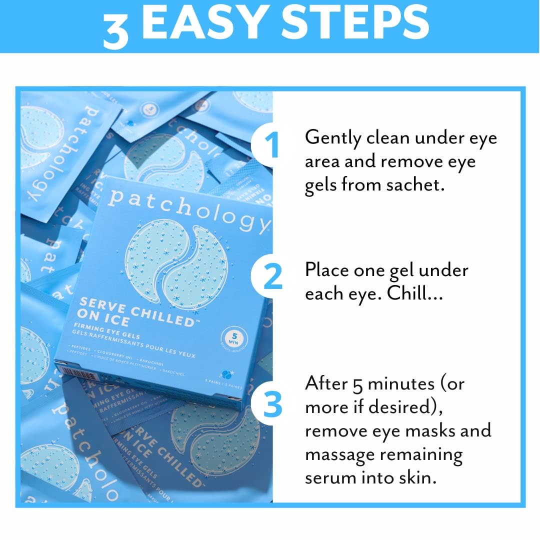 Patchology On Ice Cooling Blue Under Eye Patches with ice cubes