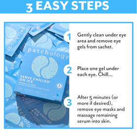 Patchology On Ice Cooling Blue Under Eye Patches with ice cubes