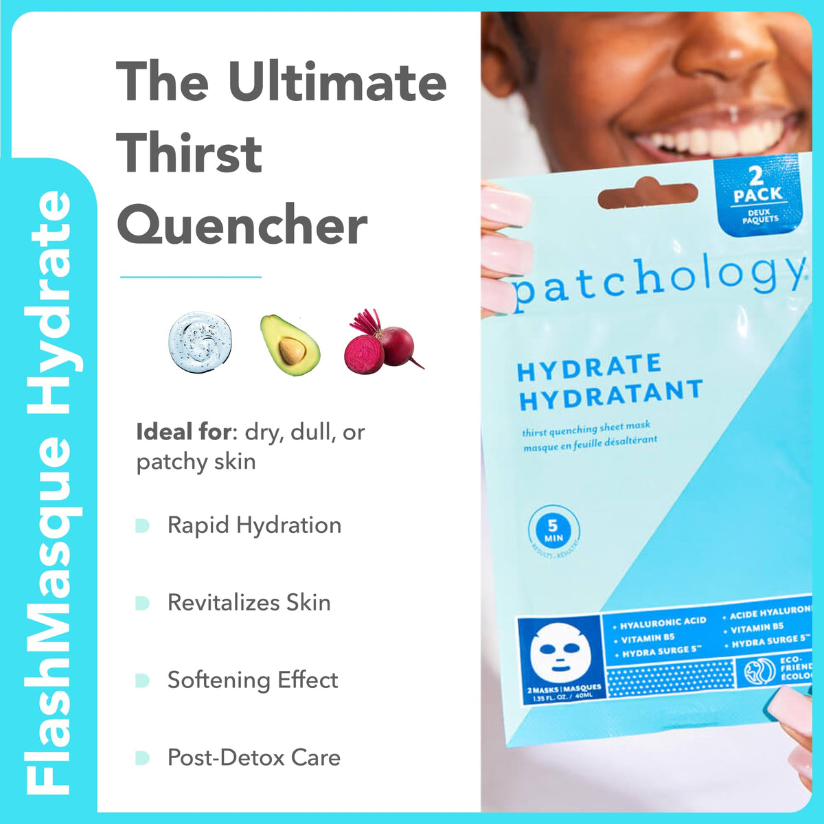 Patchology Rosé face mask featuring Strawberry Extract