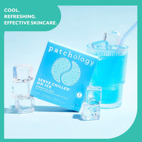 Patchology under eye patches in a travel pouch