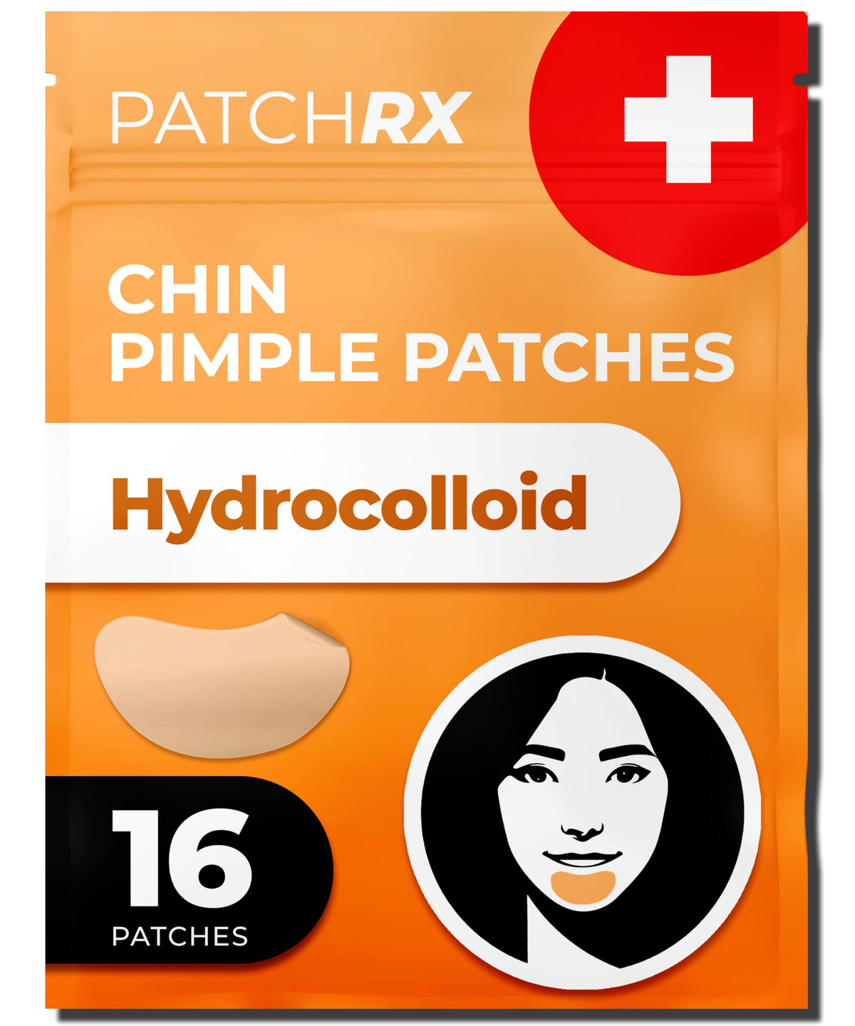 PatchRx Chin Pimple Patches front view with packaging