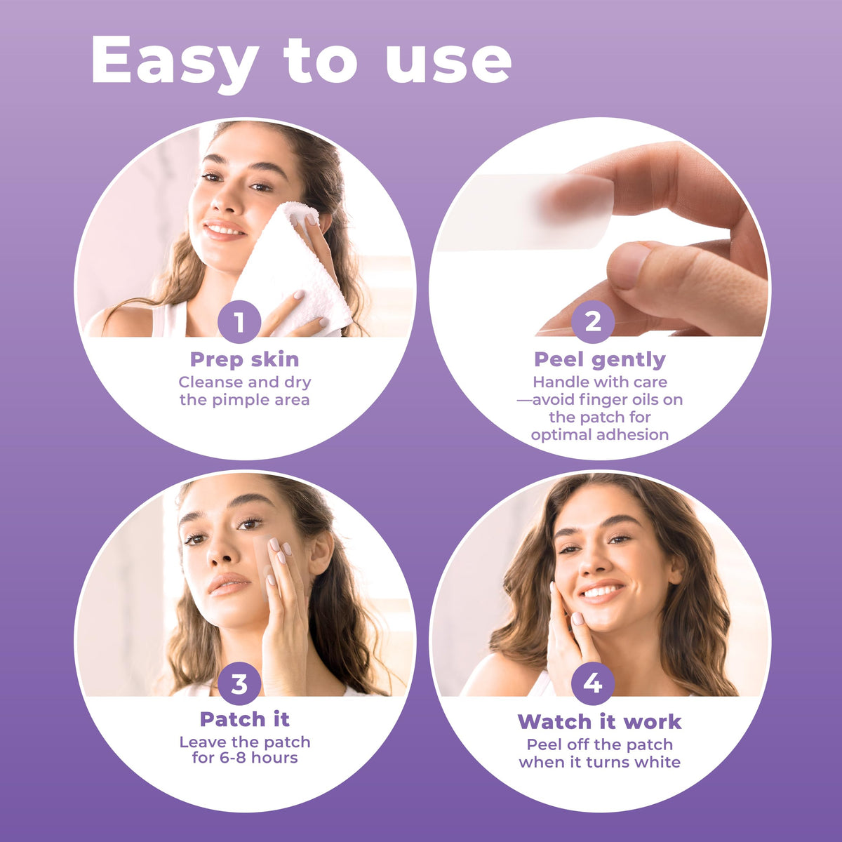 PatchRx Large Pimple Patches in use on the face