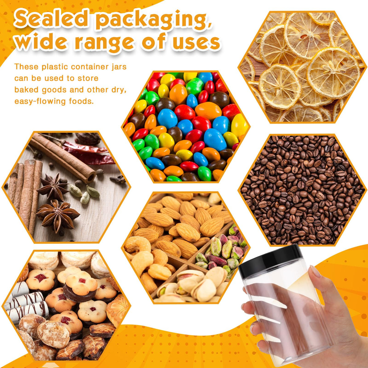 Patelai 12 oz plastic jar with wide mouth for easy filling