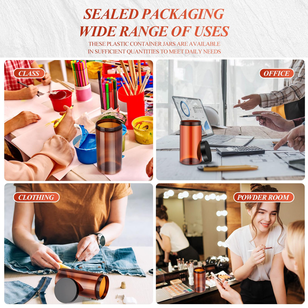 Patelai 32 Oz Plastic Jars with various contents