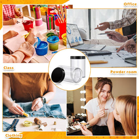 Patelai plastic jars with airtight seal, black lids