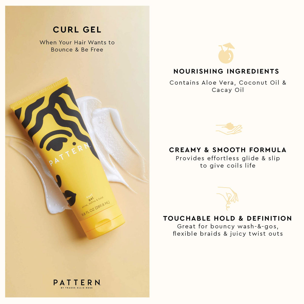 PATTERN Curl Gel 9.8 fl oz packaging side view