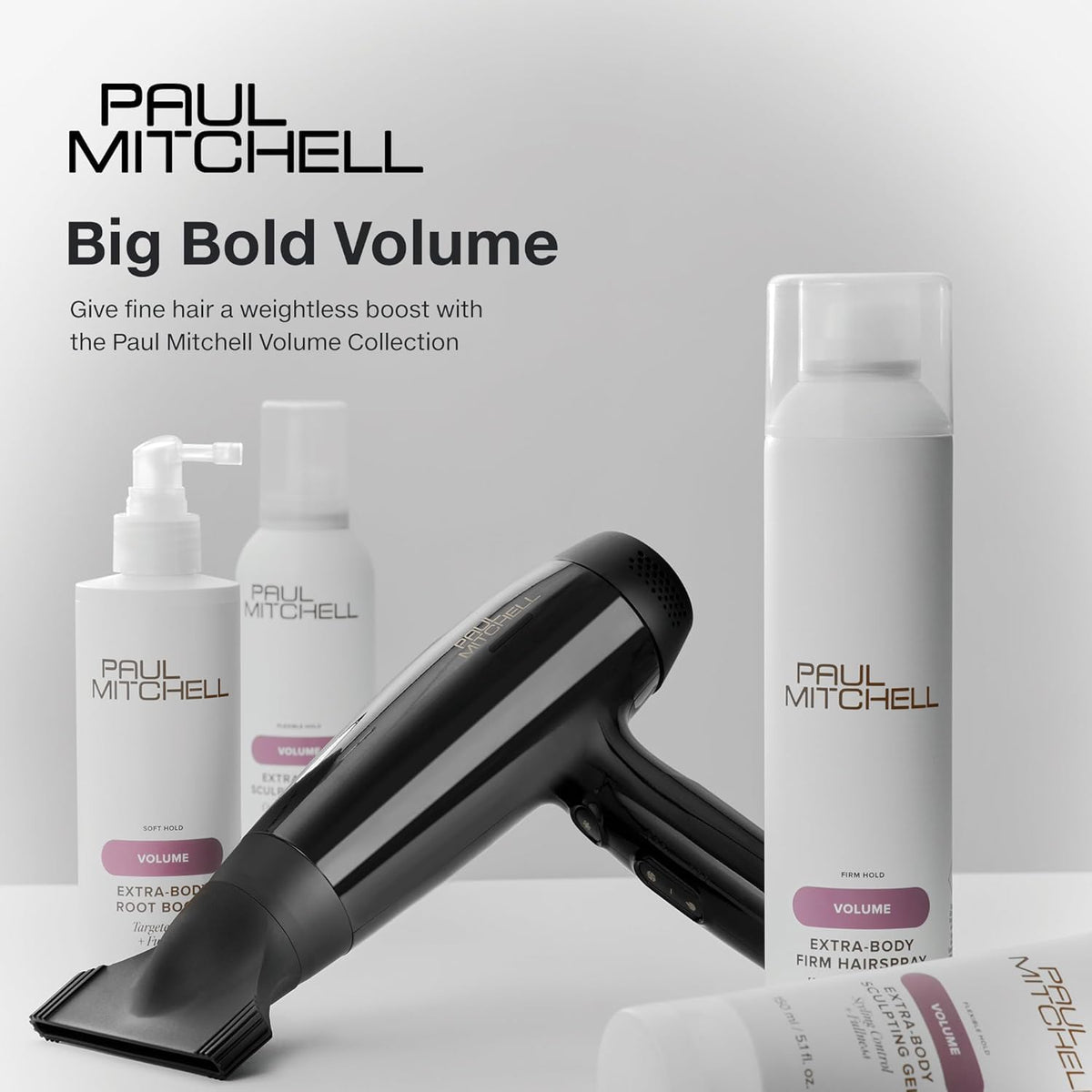 Paul Mitchell Extra-Body Firm Hairspray showing texture spray