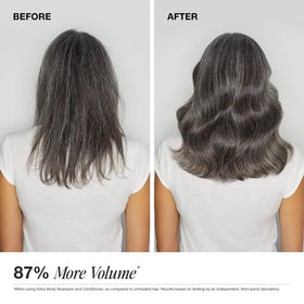 Paul Mitchell Extra-Body Shampoo in bathroom setting