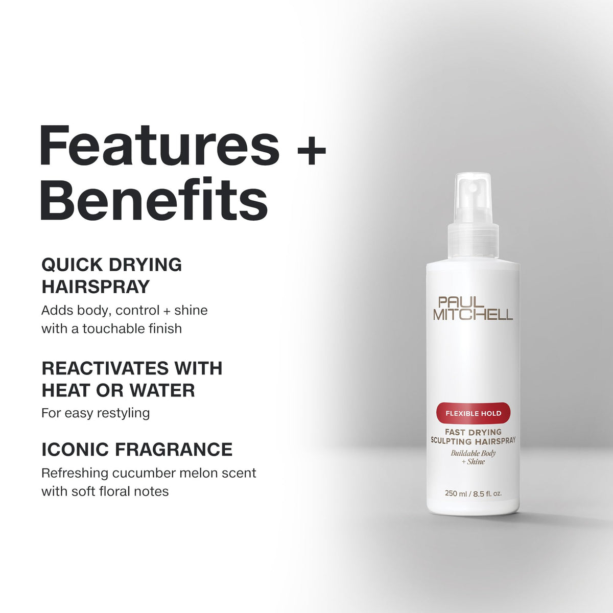 Paul Mitchell Fast Drying Sculpting Hairspray side view showing nozzle