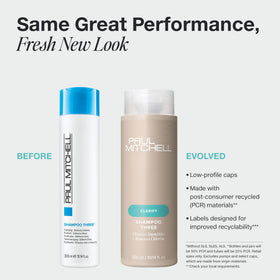 Paul Mitchell Shampoo Three bottle side view