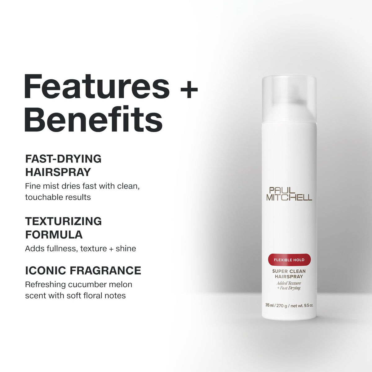 Paul Mitchell Super Clean Hairspray 9.5 oz back view