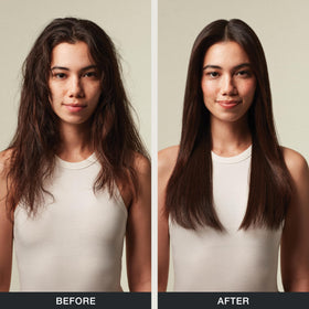 Paul Mitchell Super Skinny Serum in use on damp hair