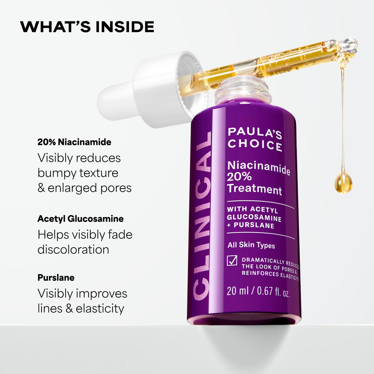 Paula's Choice 20% Niacinamide Serum packaging details