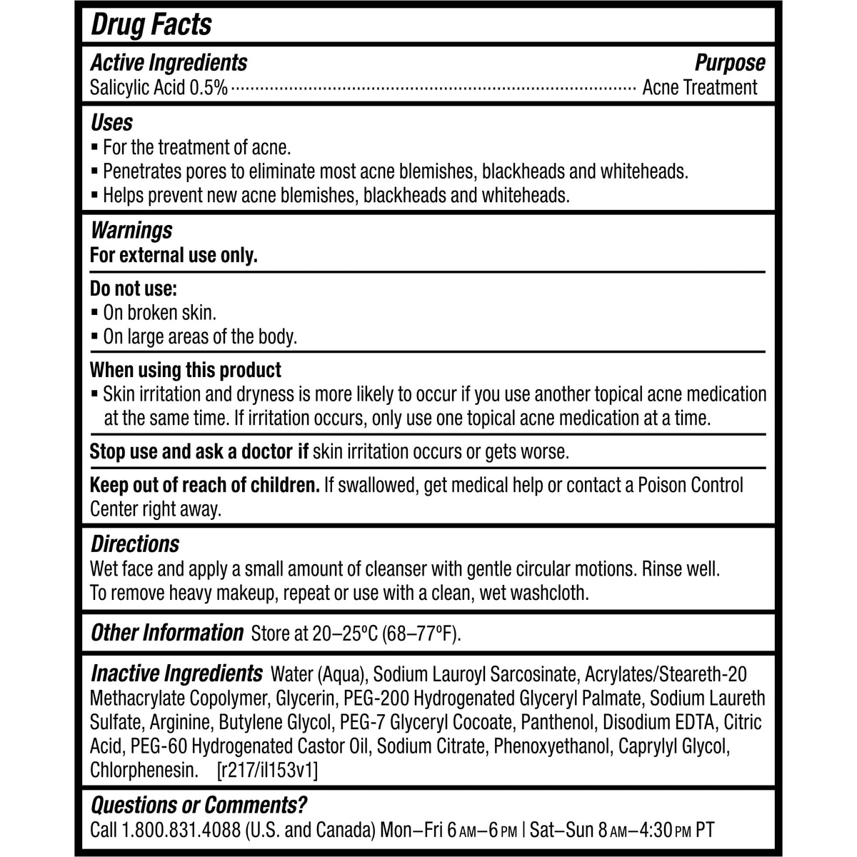 Paula's Choice CLEAR Acne Cleanser application on skin